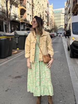 VESTIDO NIDO DE ABEJA MANGA CORTA