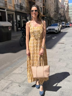 VESTIDO PICO VOLANTE ESTAMPADO