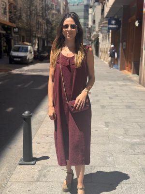 VESTIDO MIDI PICO VOLANTE