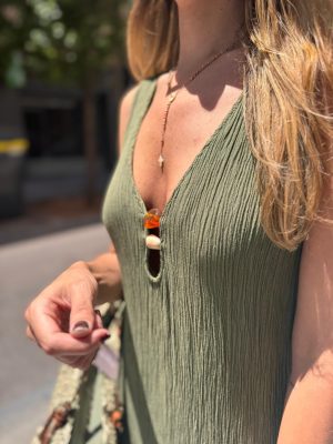 VESTIDO MIDI DETALLE PIEDRAS