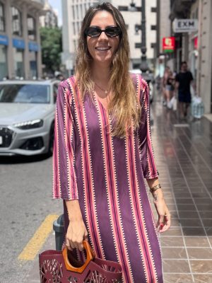 VESTIDO M/CODO RAYAS